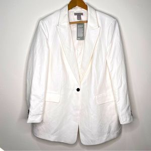 H&M Oversized Linen-blend Jacket Size L  NWT